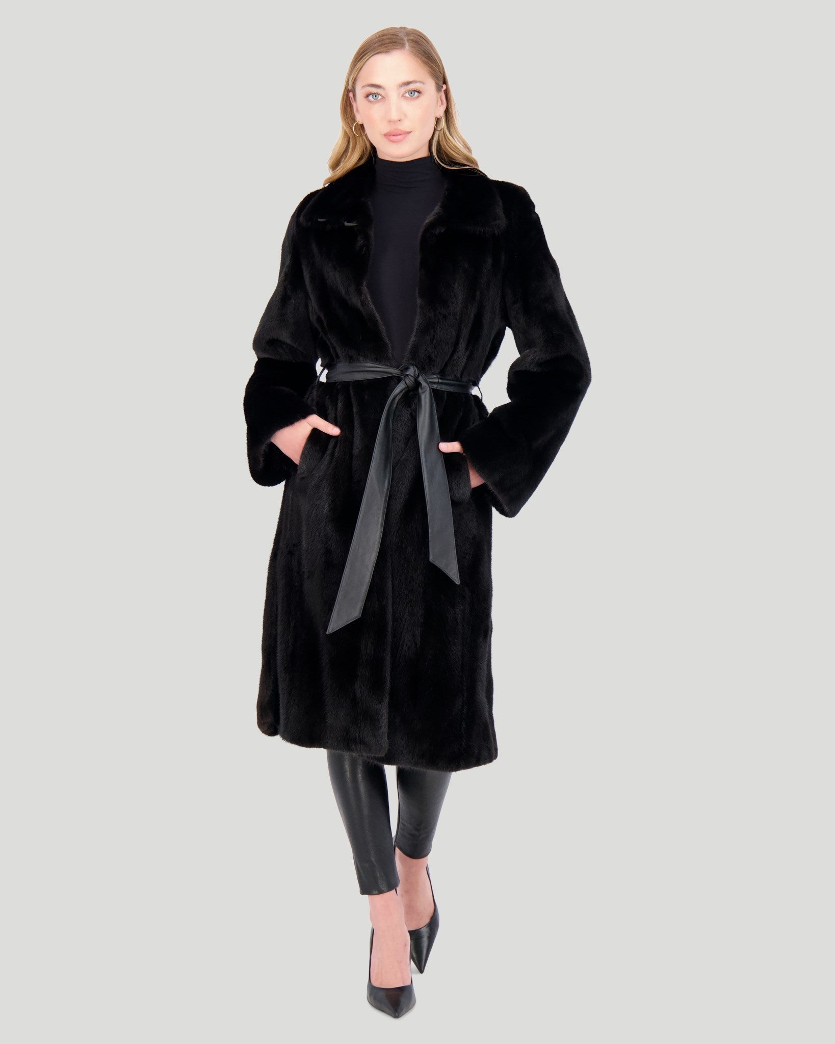 Shop Gorski Mink Short Coat In Black