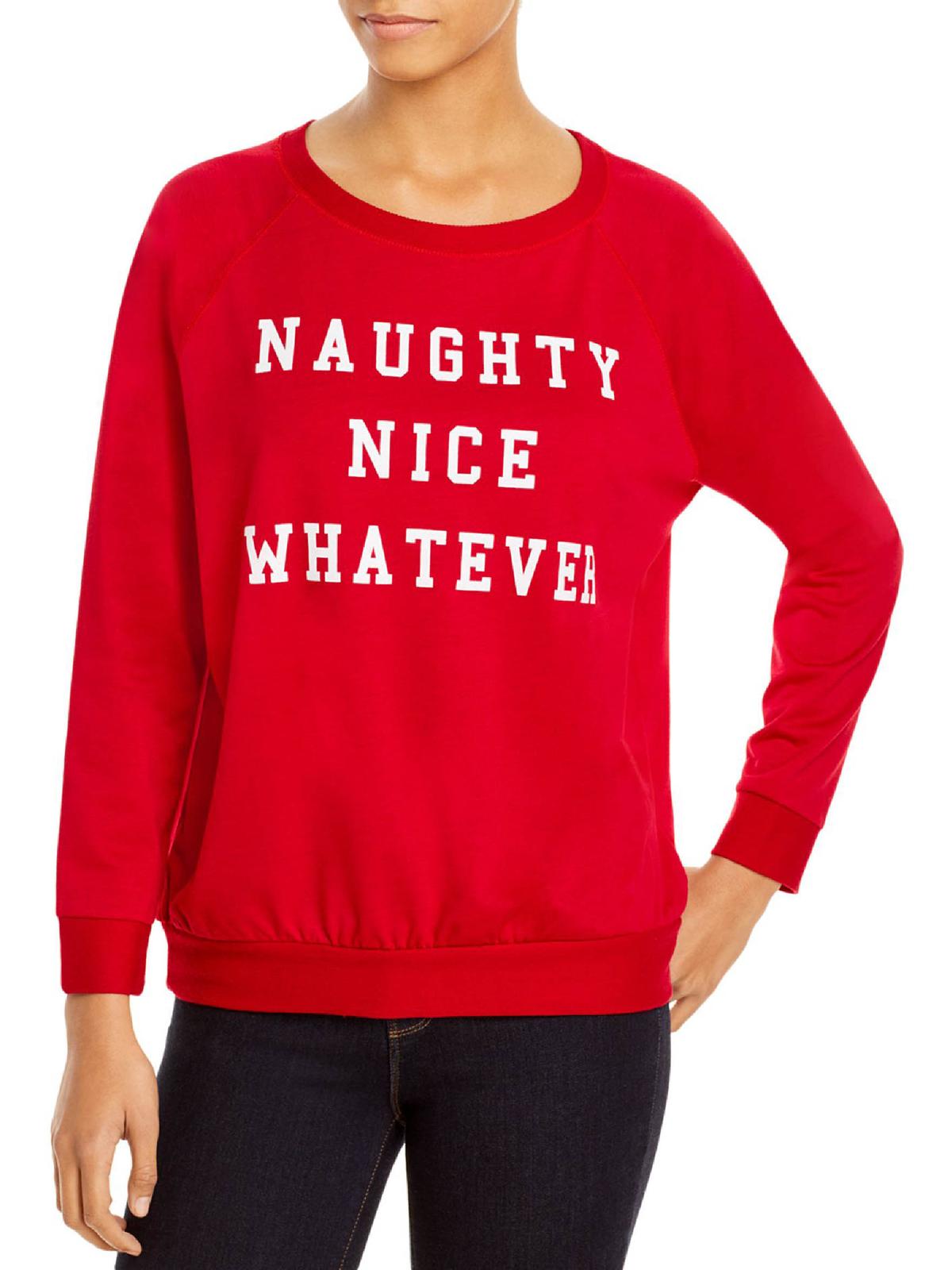 Shop Prince Peter Naughty Nice Womens Graphic Cozy Sweatshirt In Red