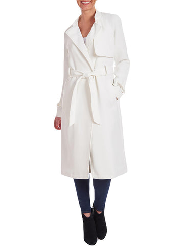 Rachel Rachel Roy womens maxi crepe trench coat