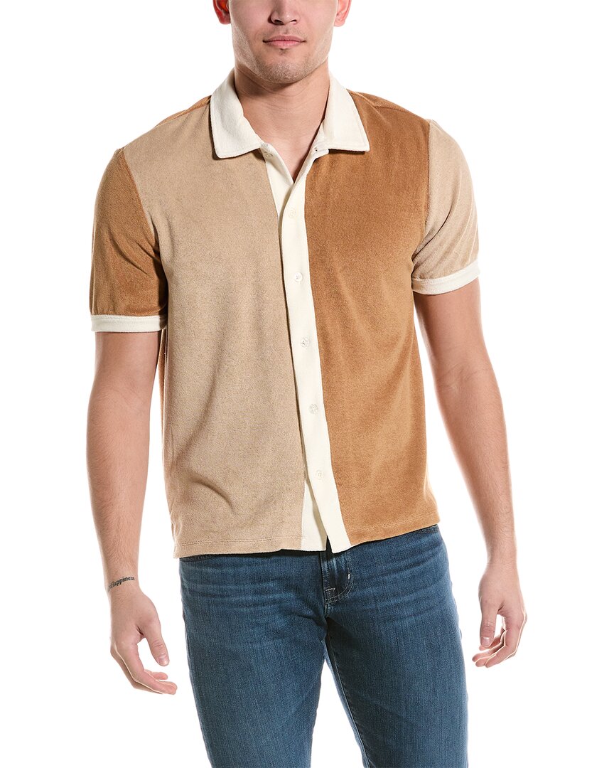 Shop Truth Towel Terry Cabana Shirt In Brown