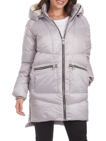 Kendall + Kylie womens quilted midi puffer coat