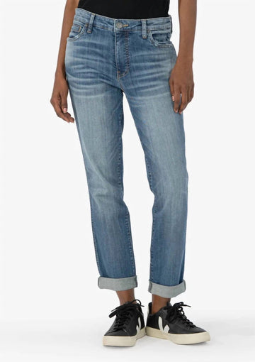 Kut From The Kloth catherine high rise boyfriend roll up jean in look wash