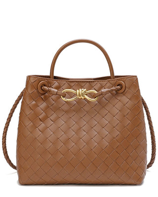 Tiffany & Fred Smooth Woven Leather Top-Handle Crossbody/Shoulder
