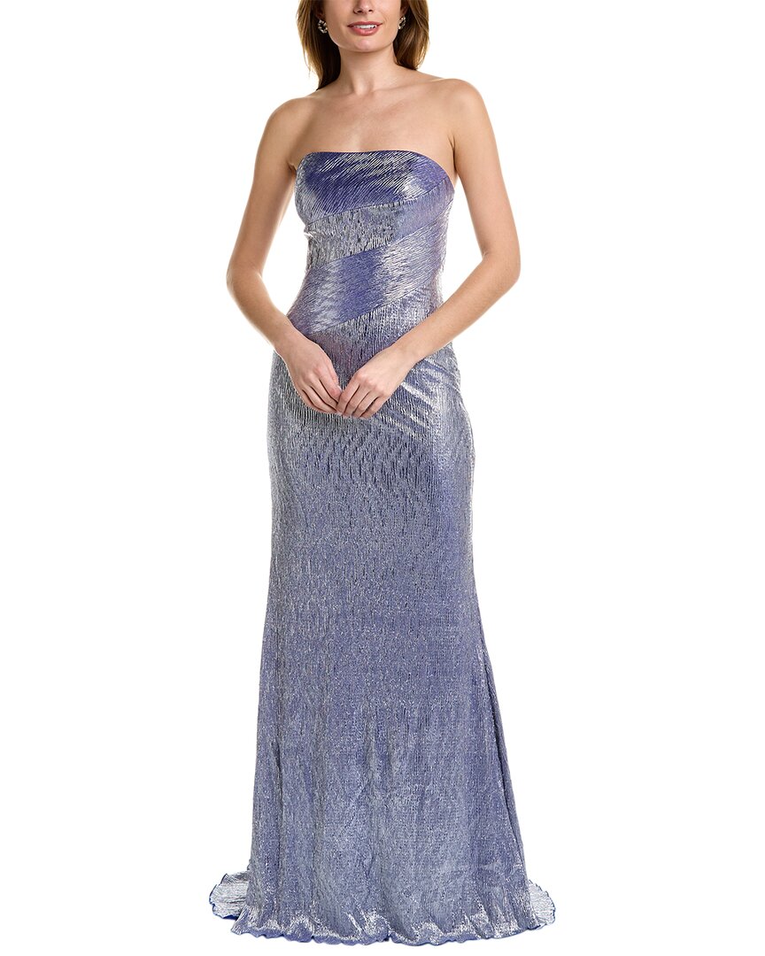 RENE RUIZ Rene Ruiz Strapless Draped Overlay Gown