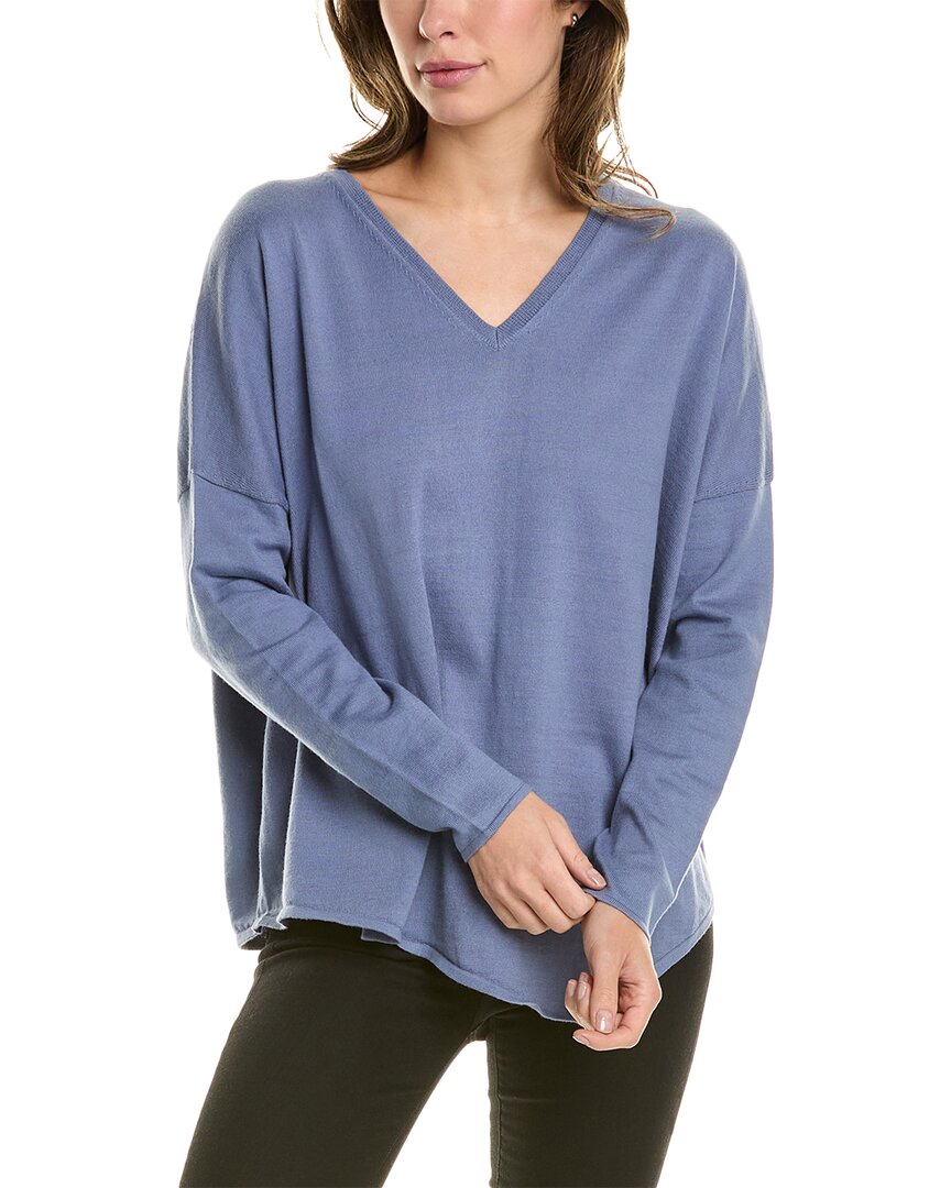 Shop Incashmere Asymmetrical Cashmere-blend Pullover In Blue