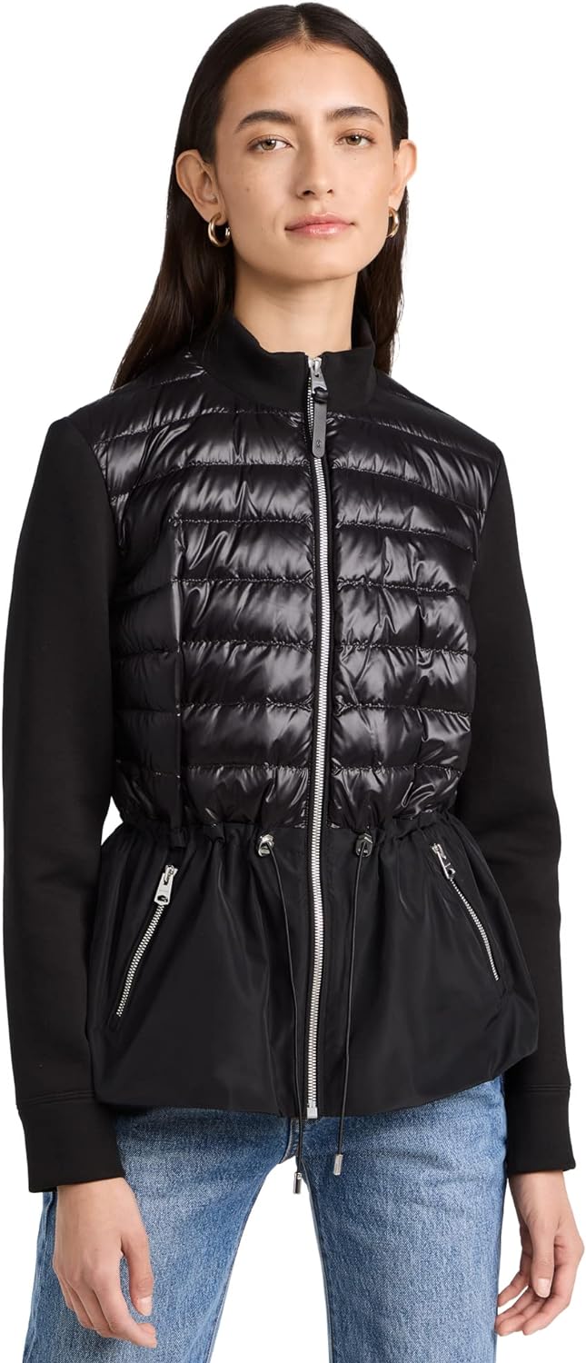 Shop Mackage Women's Joyce-z Zipped Pockets Jersey Knit Peplum Jacket Black