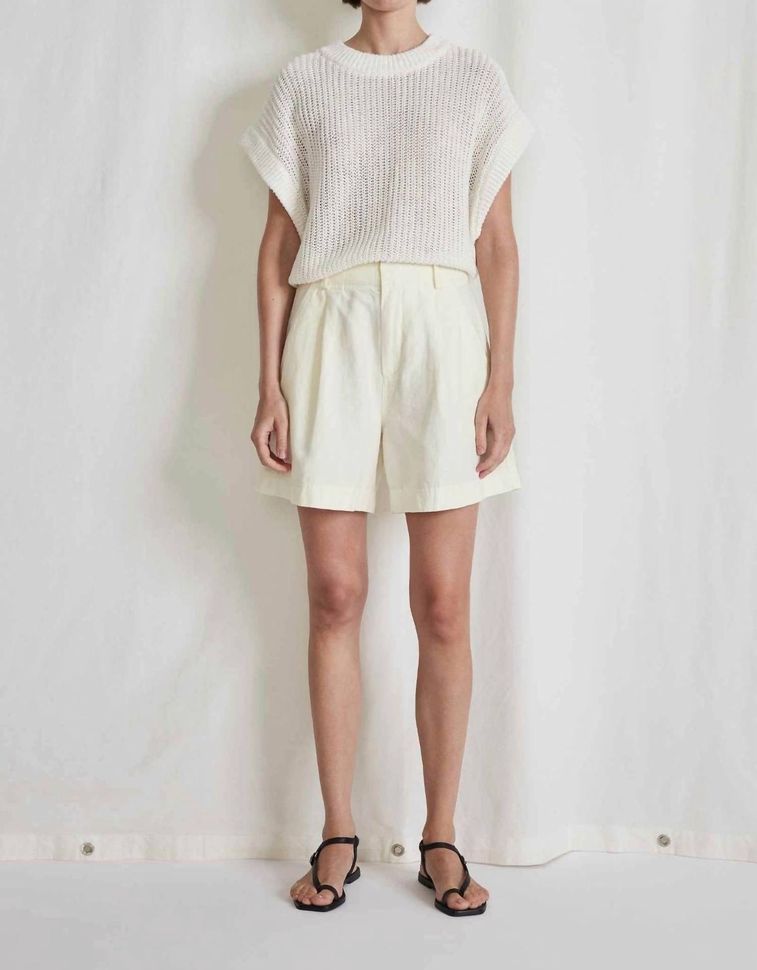 APIECE APART Francoise Pleated Short in Cream