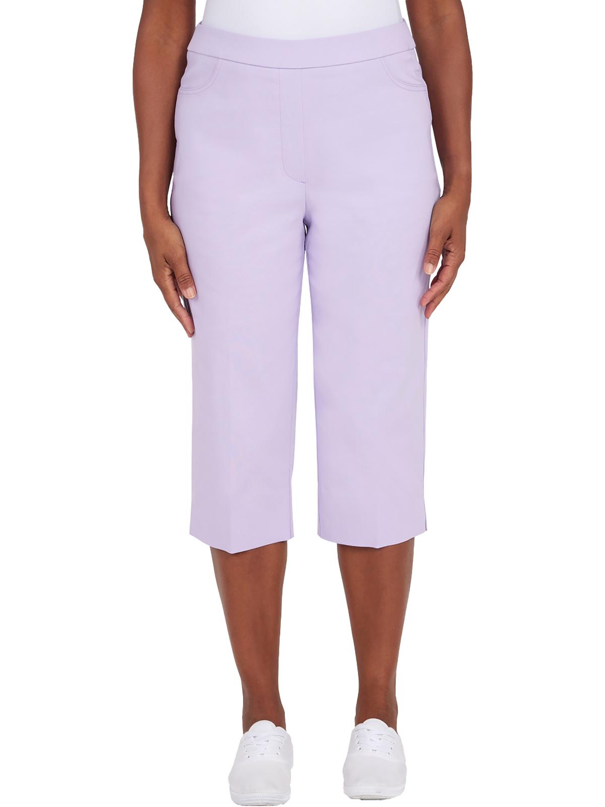 Shop Alfred Dunner Petites Allure Womens Modern Fit Mid-rise Capri Pants In Purple