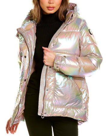 Noize bonita holographic belted parka