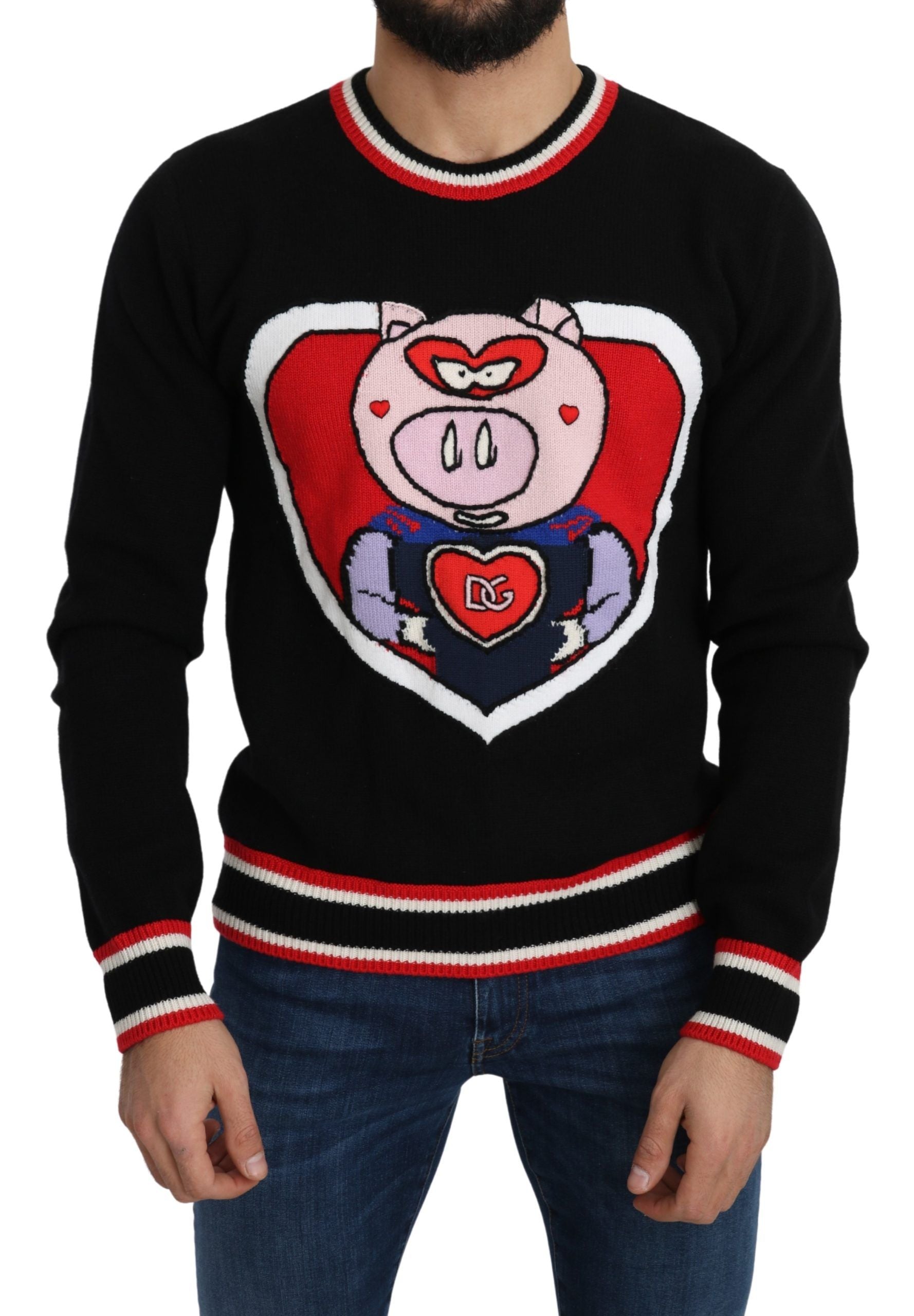 DOLCE & GABBANA Dolce & Gabbana  Cashmere Pig of the Year Pullover Men's Sweater