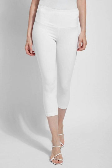 Lysse denim capri pant in white