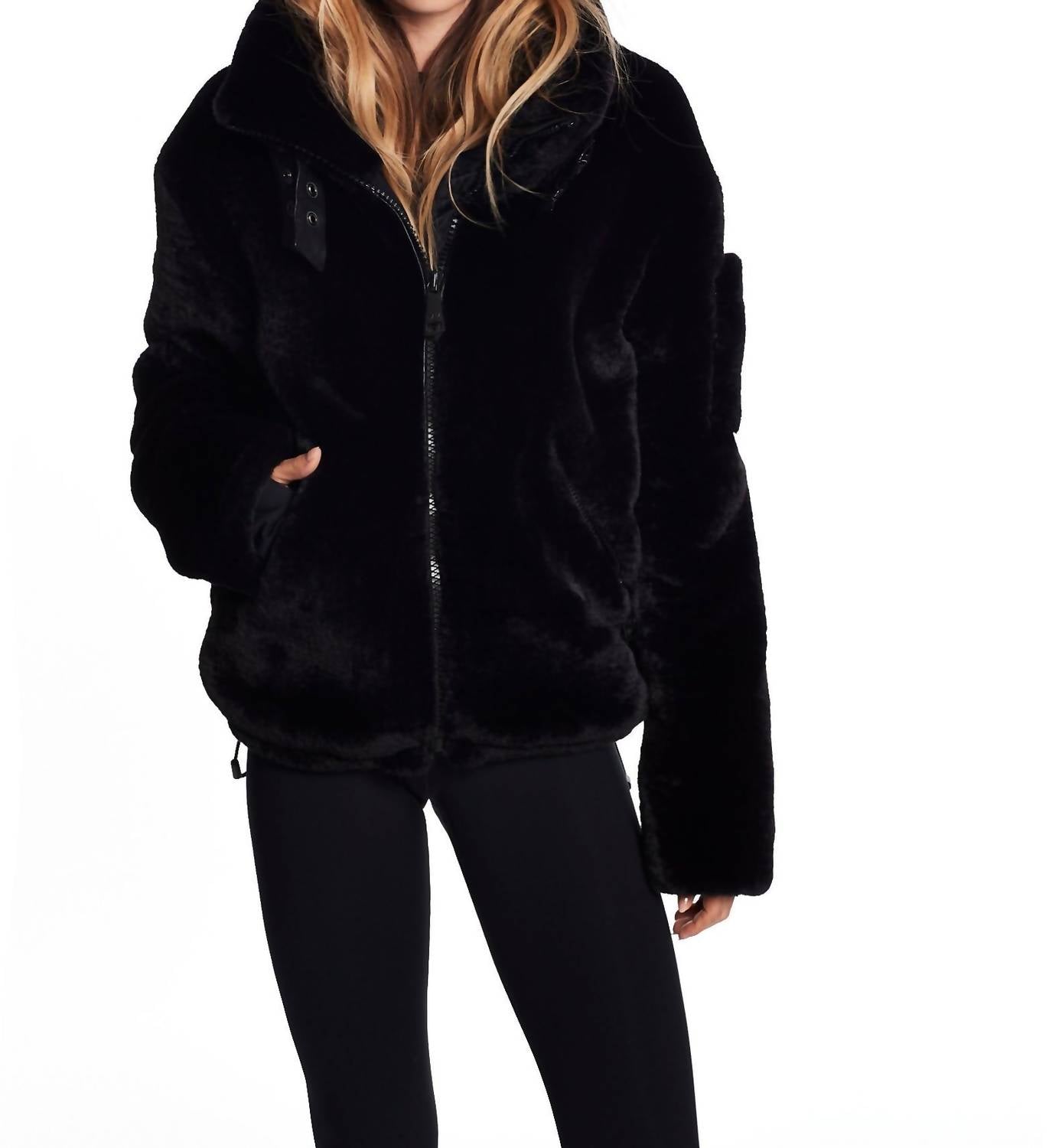 SAM Faux Fur Denver Jacket in Black