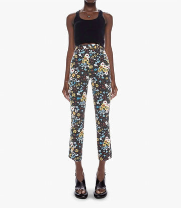 Mother high waisted smokin double ankle denim in pushing daisies