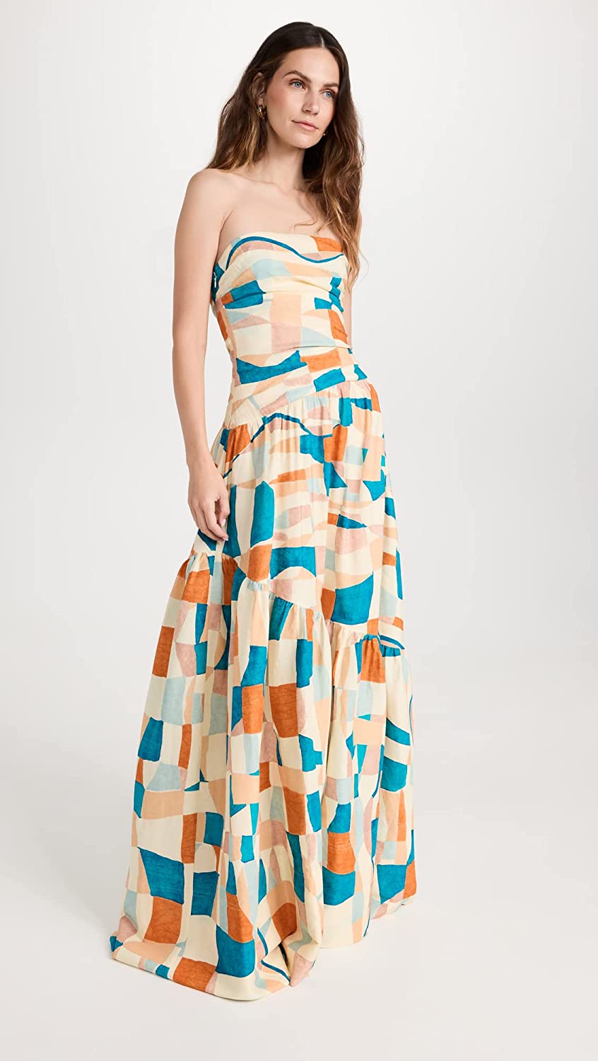 Shop A.l.c A. L.c. Women's Lark Dress, Amalfi Blue/apricot Multicolor