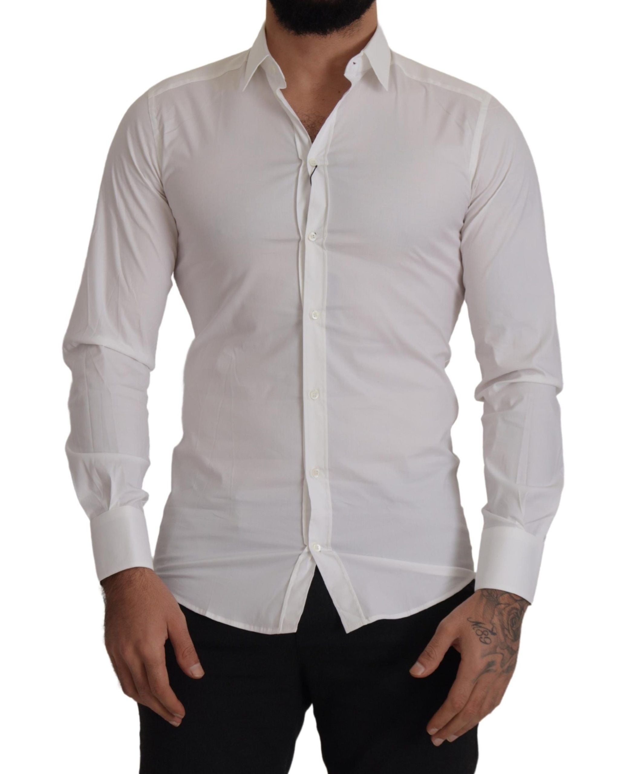 DOLCE & GABBANA Dolce & Gabbana  Stretch  Slim Fit Dress Men's Shirt