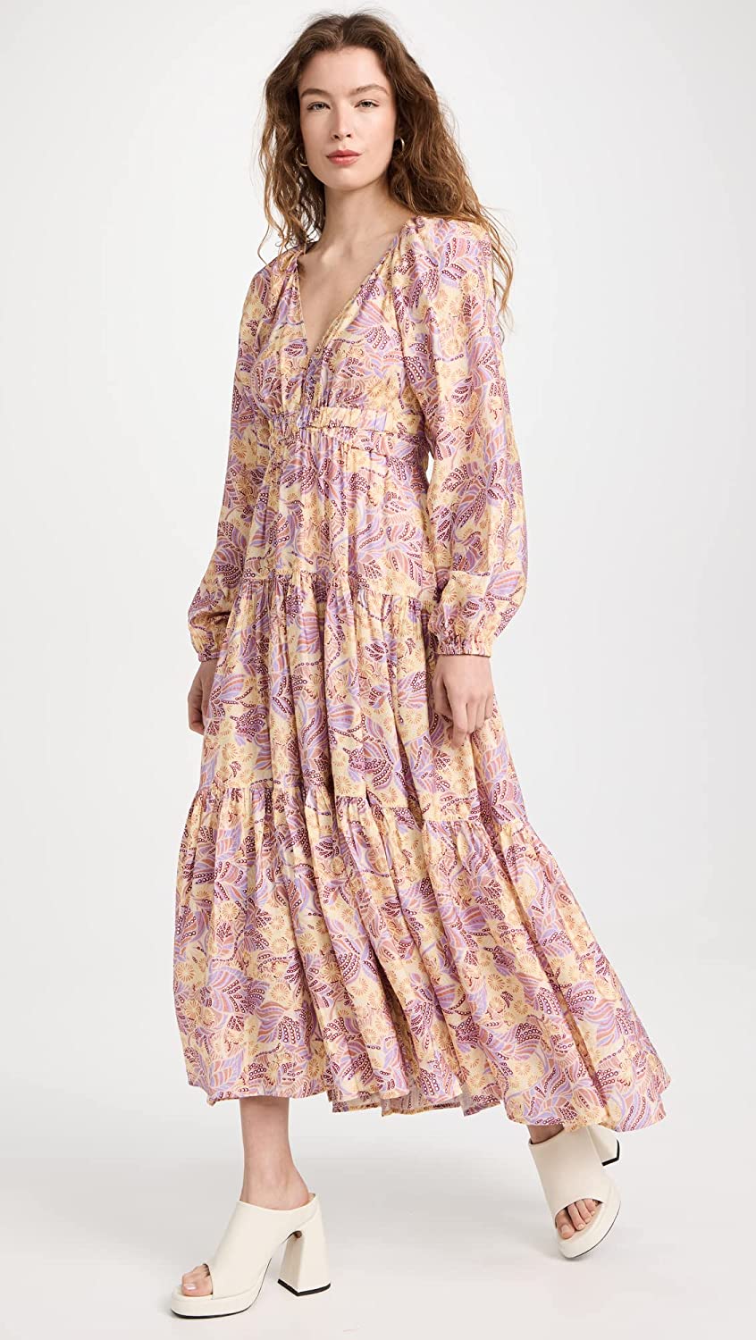 Shop A.l.c A. L.c. Women's Iman Dress, Canary/iris Multi Floral Maxi Dress