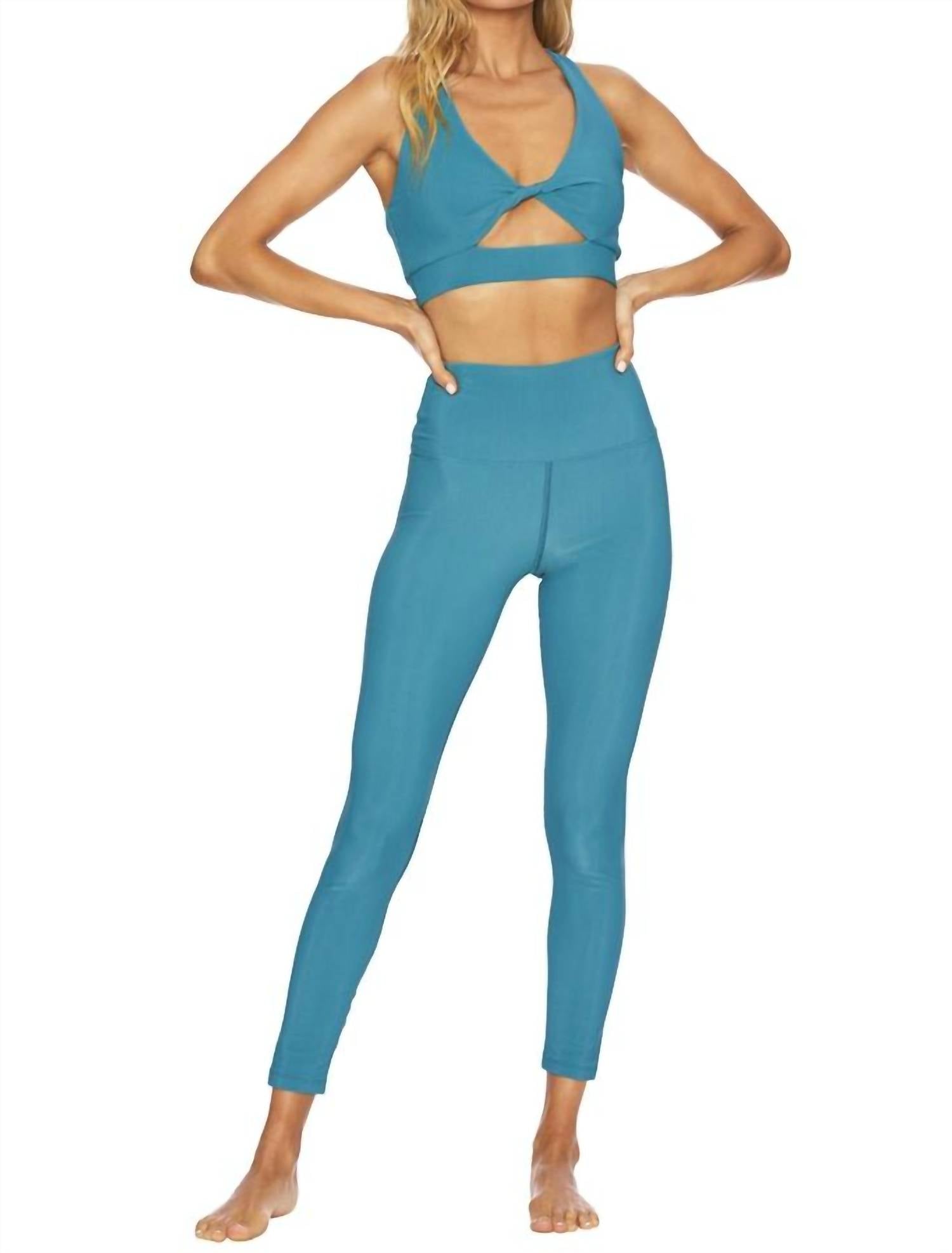 Beach Riot Ribbed Ayla Legging In Teal Green In Blue