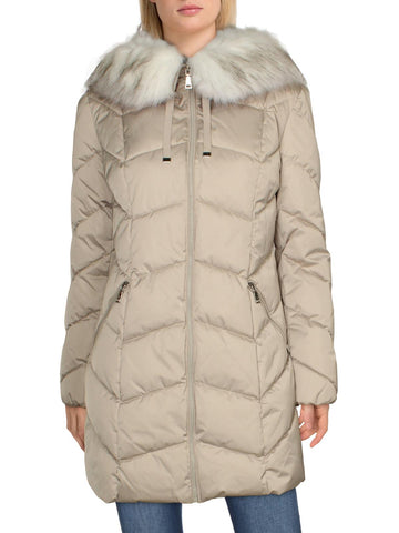 Tahari brie womens wool quilted puffer coat