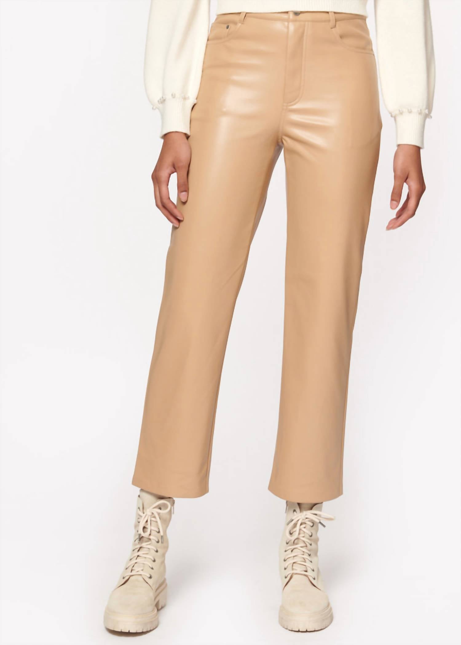 CAMI NYC Hanie Vegan Leather Pant in Soy