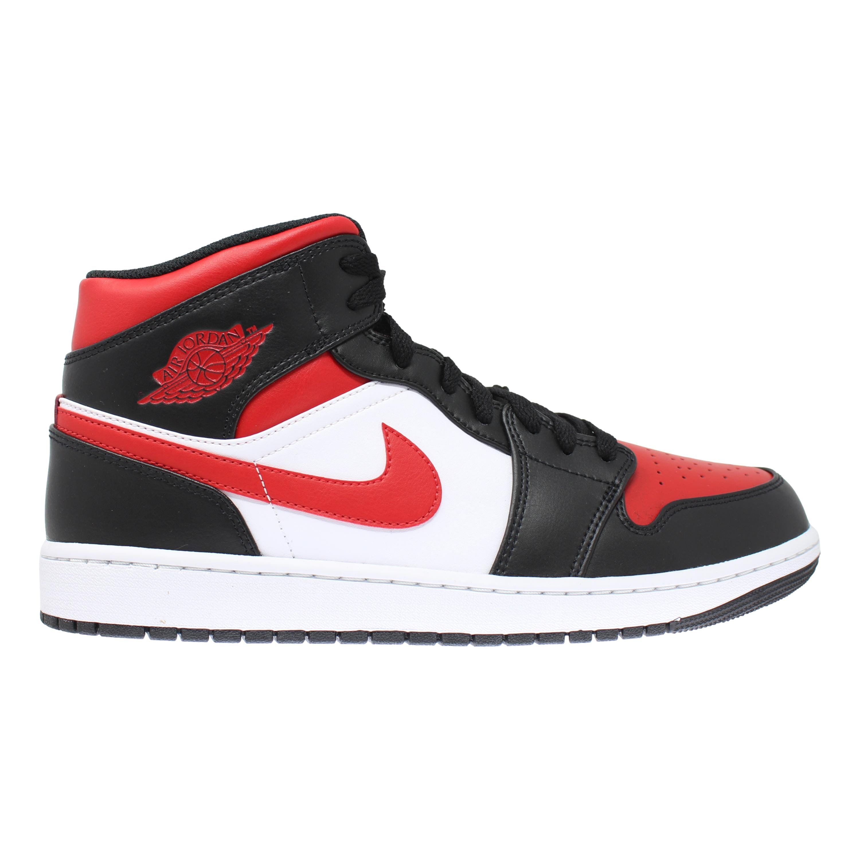 NIKE Nike Air Jordan 1 Mid Black/Fire Red-White Fire Red 554724-079 Men's