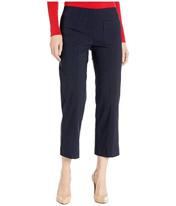 Elliott Lauren control stretch pull-on pants with center front pockets in navy