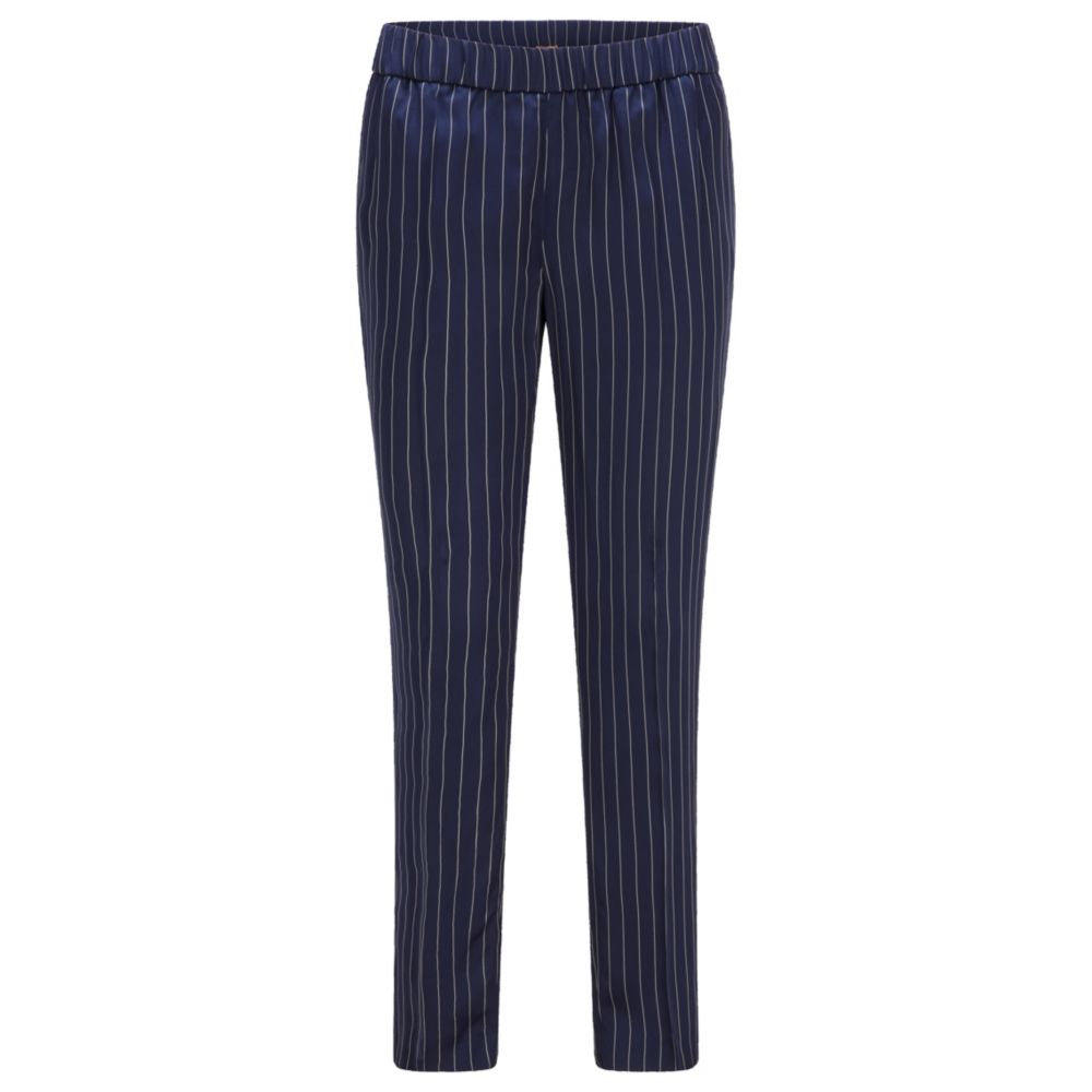 HUGO BOSS HUGO BOSS - Relaxed Fit Trousers In Pinstripe Fabric With Cropped Length