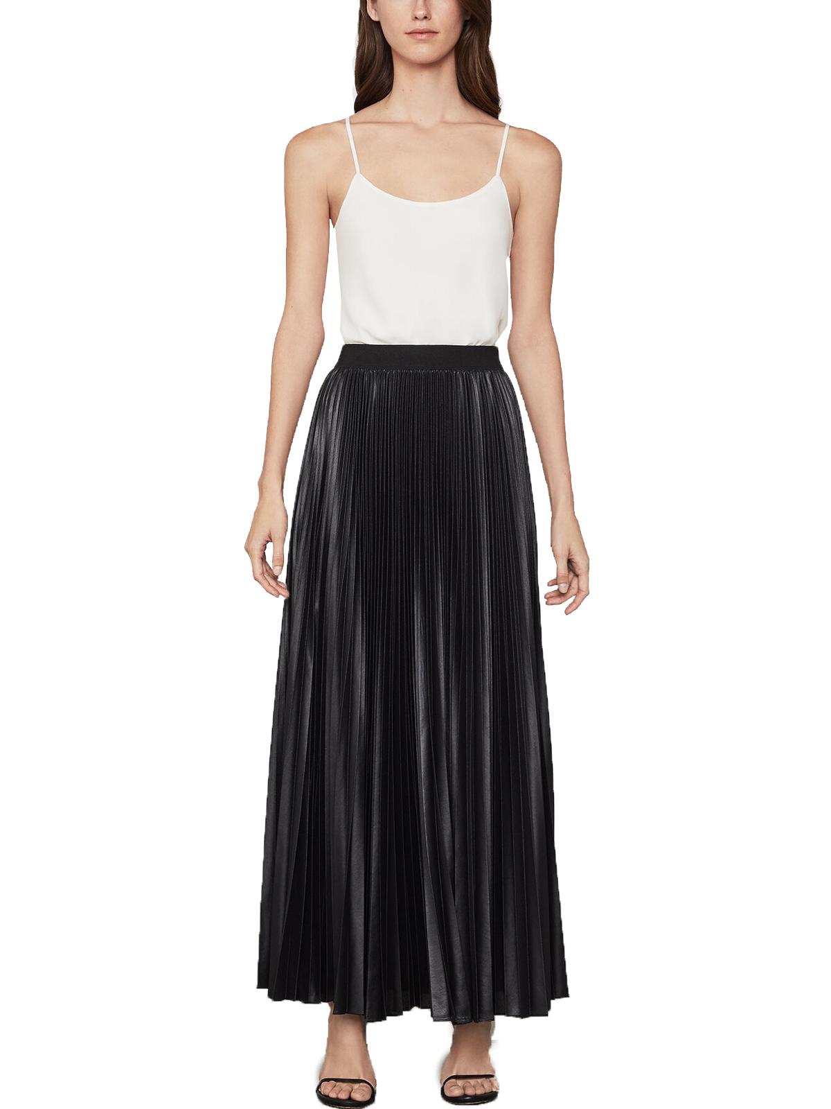 Bcbgmaxazria Dallin Womens Chiffon Sunburst Pleated Maxi Skirt In Black ModeSens