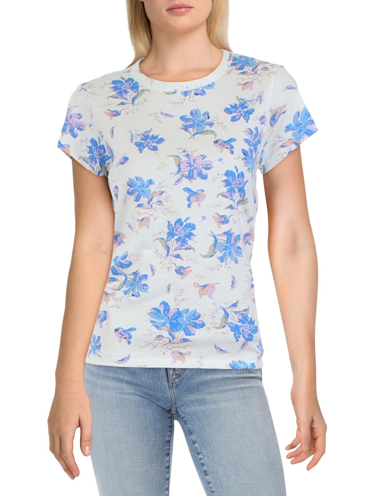 RAG & BONE Womens Organic Cotton Floral T-Shirt