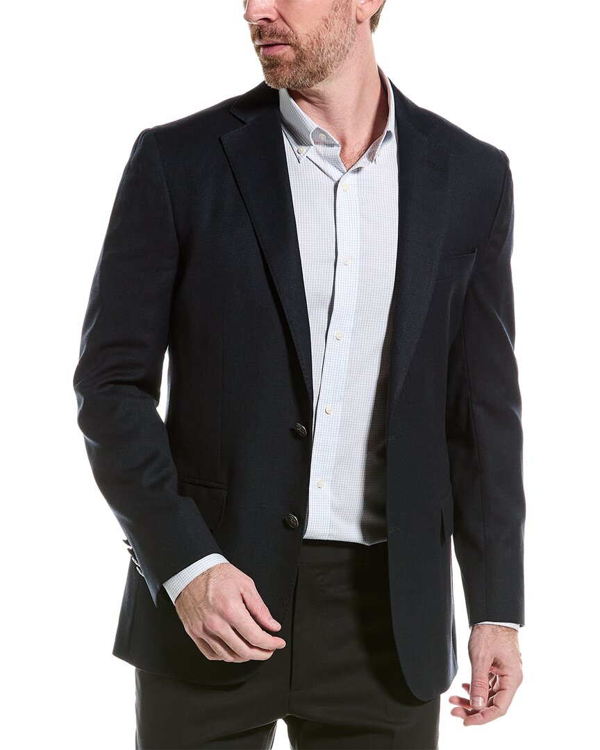 Shop Brooks Brothers Classic Fit Wool-blend Suit Jacket In Black