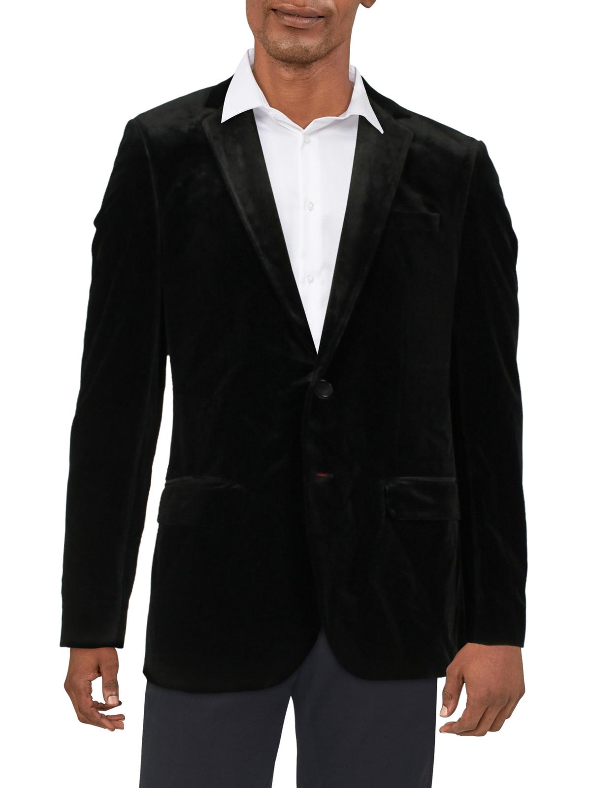 Shop Hugo Henry231x Mens Velvet Slim Fit Two-button Blazer In Black