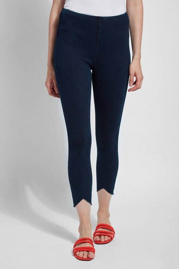 Lysse lynette scallop edge denim pant in indigo