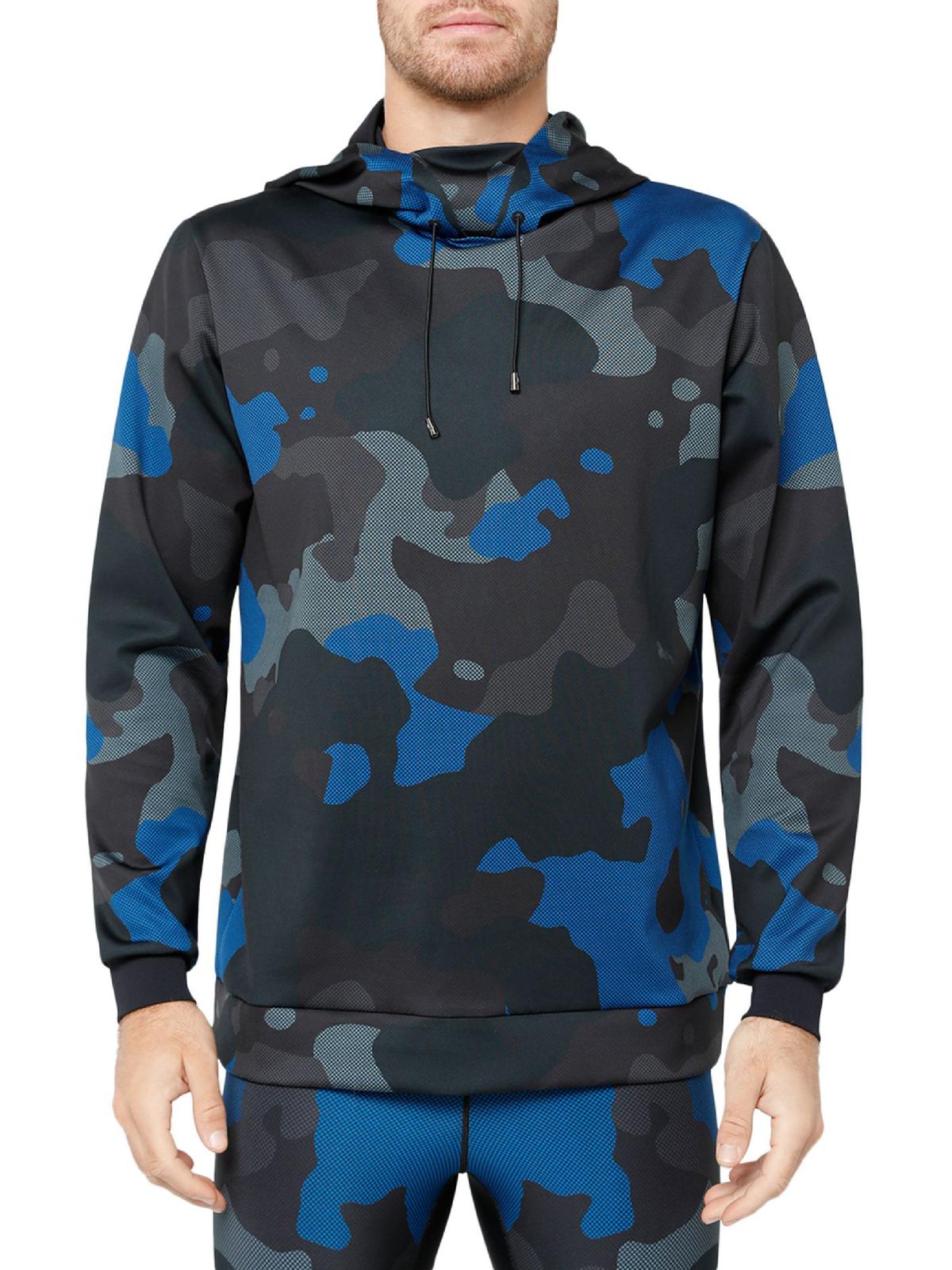 Ultracor Ryder Mens Fitness Camouflage Hoodie In Blue