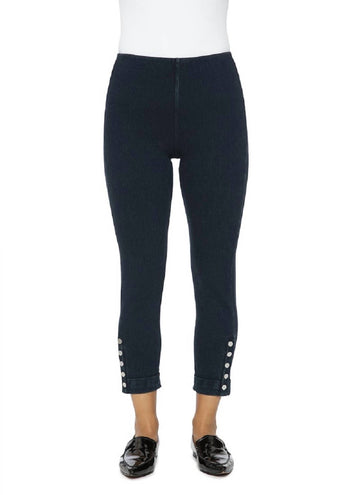 Lysse snap denim cuff crop legging in indigo