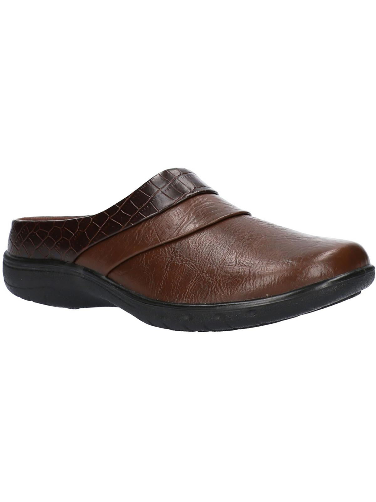 Shop Easy Street Swing Womens Faux Leather Slip-on Mules In Brown
