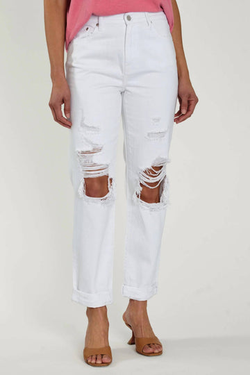 Pistola presley high rise relaxed roller jean in blizzard wash