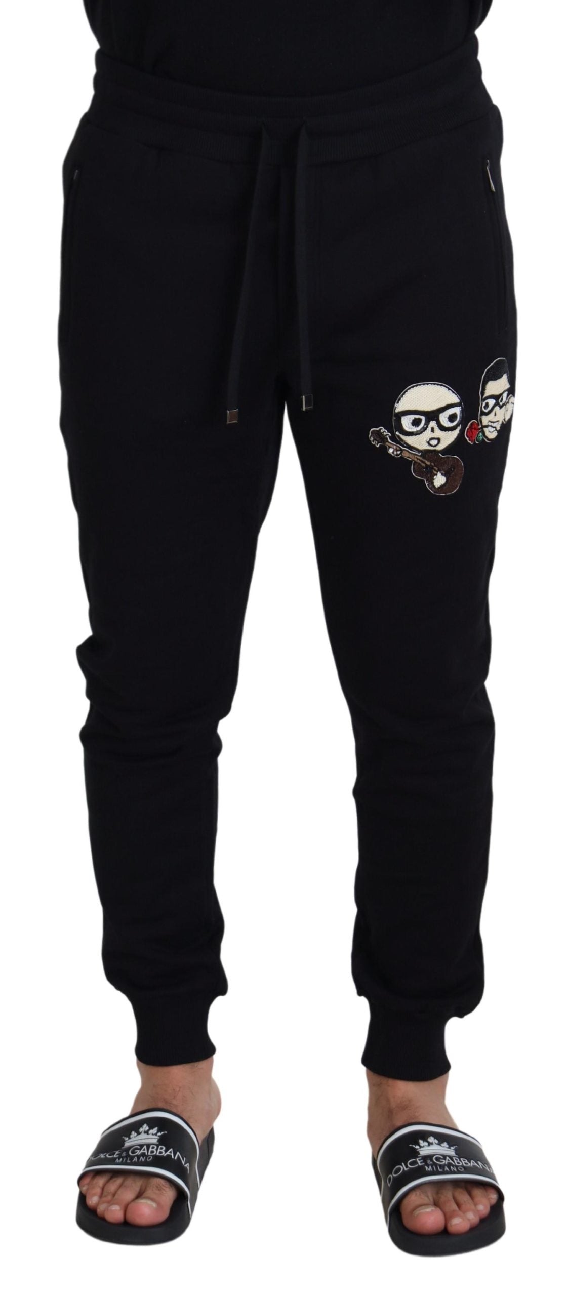 DOLCE & GABBANA Dolce & Gabbana  Cotton #DGFamily Sequined Jogger Men's Pants