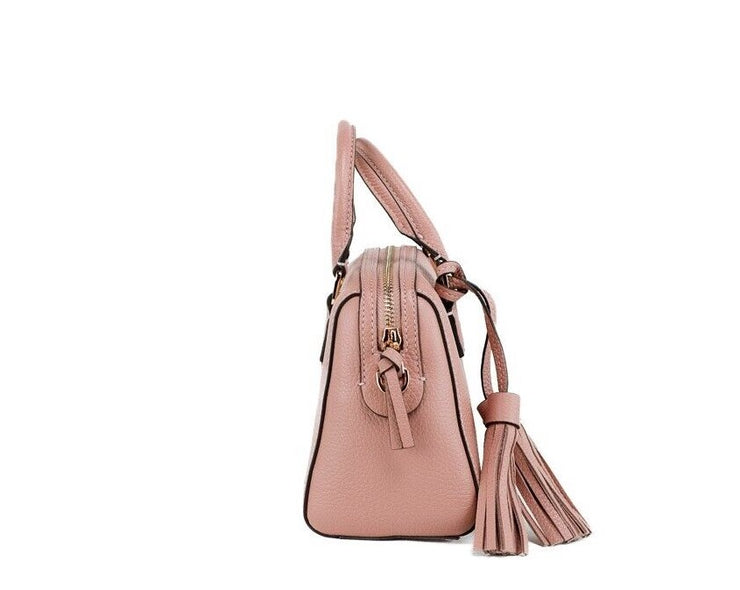 Tory Burch Thea Mini Pink Moon Pebbled Leather Web Satchel Crossbody  Women's Bag | Shop Premium Outlets