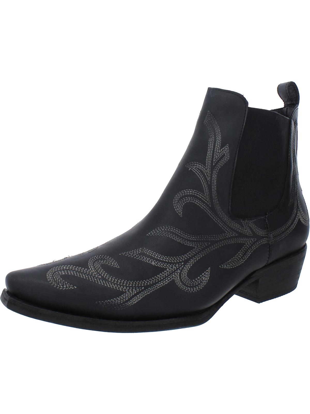 Shop Free People Wayward Western Womens Leather Pointed Toe Cowboy, Western Boots In Black