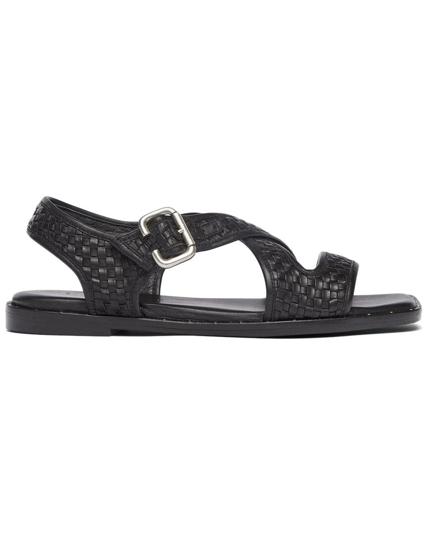 Shop Freda Salvador Camille Leather Sandal In Black