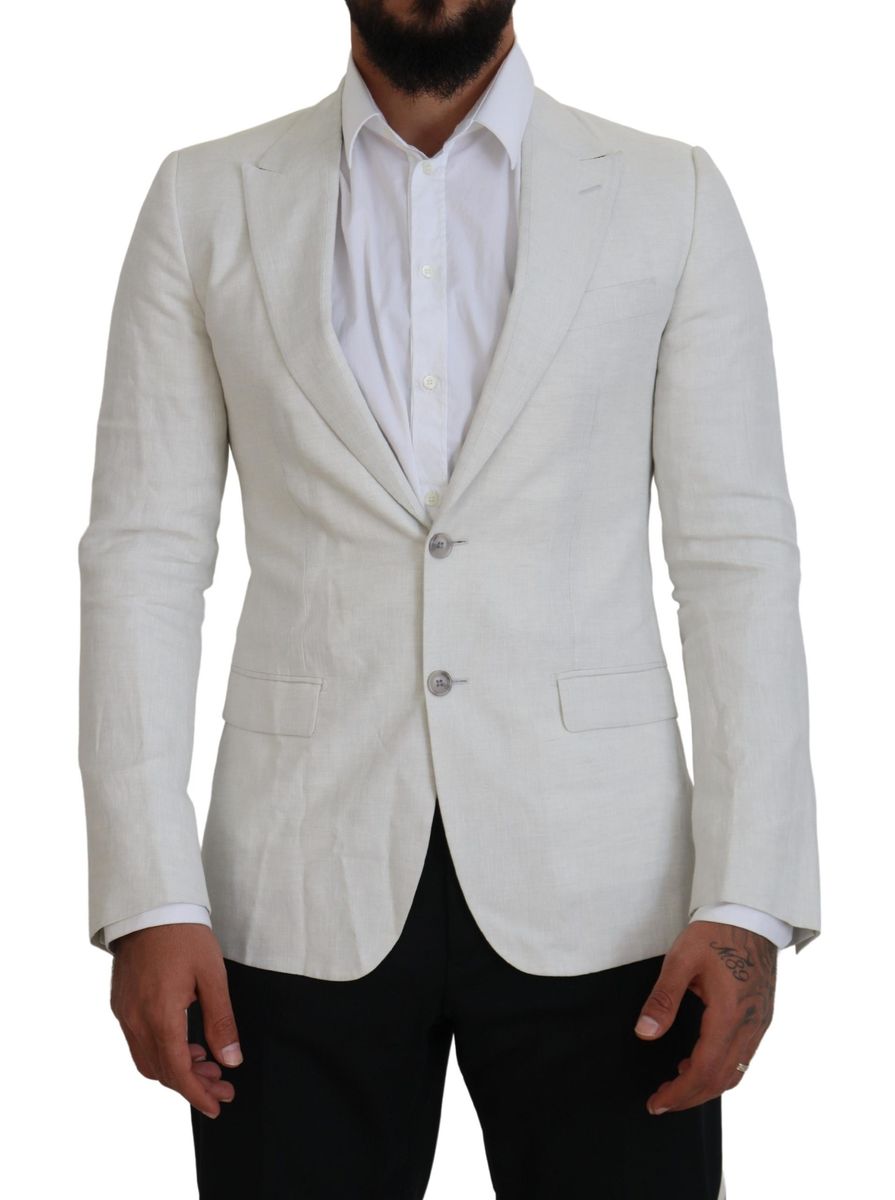 DOLCE & GABBANA Dolce & Gabbana  Linen Slim Fit Jacket Men's Blazer