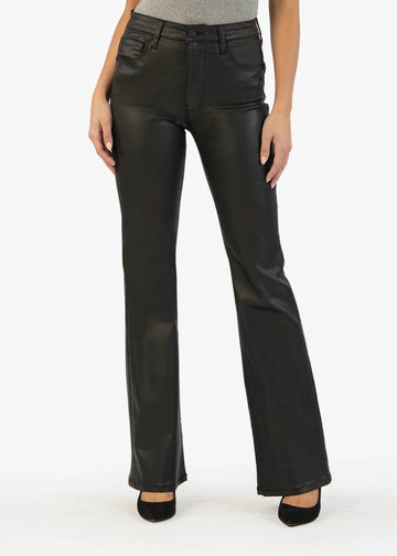 Kut From The Kloth ana fab ab coated high waist flare jeans in black