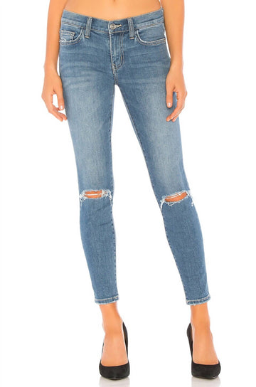 Current/Elliott the stiletto jean in 2 year destroy stretch indigo