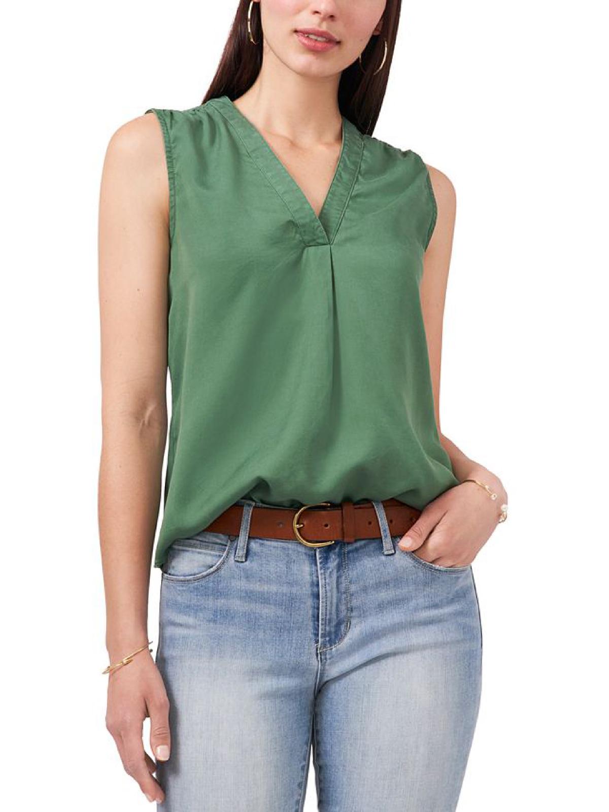 VINCE CAMUTO Womens Hi Low Sleeveless Blouse