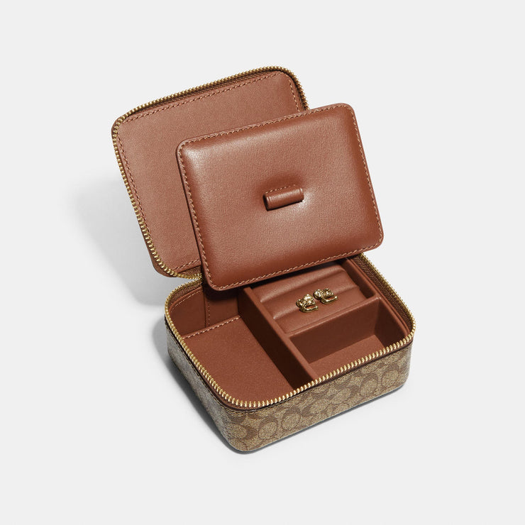 Coach Outlet Boxed Jewelry Box And Earrings Set In Signature Canvas | Shop  Premium Outlets
