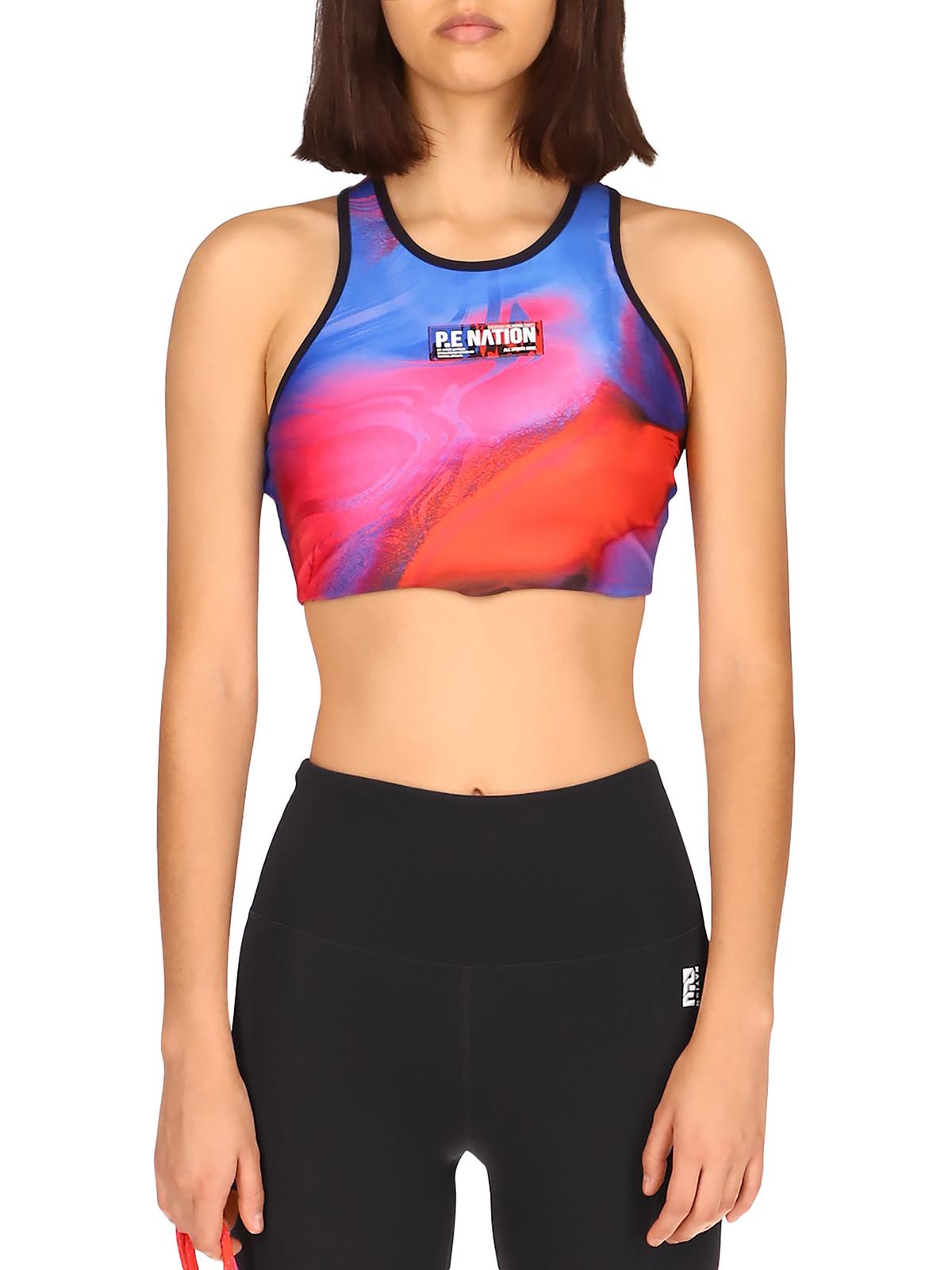 Shop P.e Nation Rewind Womens Fitness Workout Sports Bra In Multi