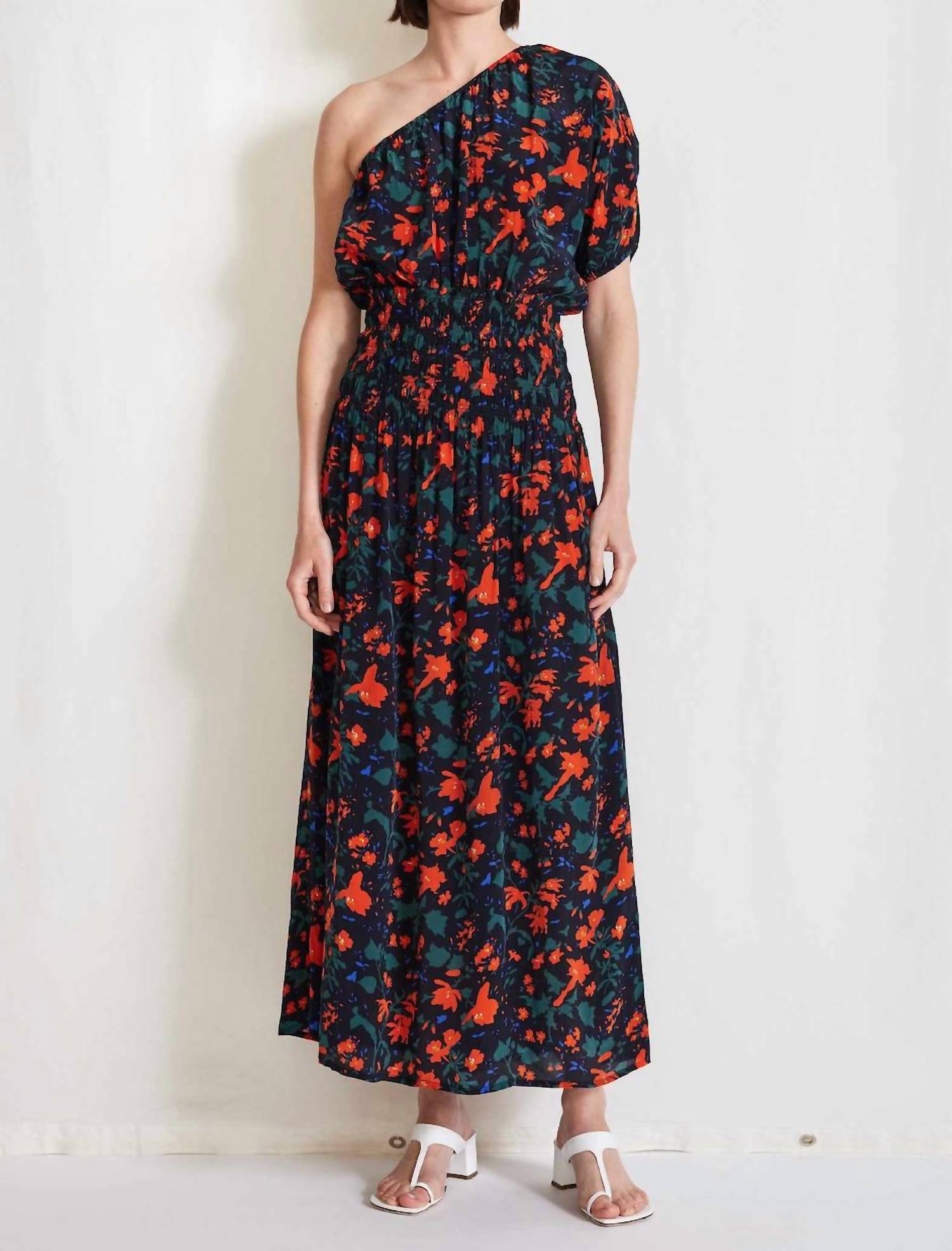 APIECE APART Marta One Shoulder Maxi Dress In Vibrant Floral