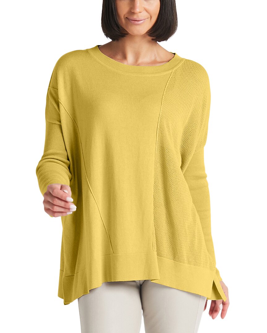 Shop Planet Nu Textured Crewneck Sweater In Yellow