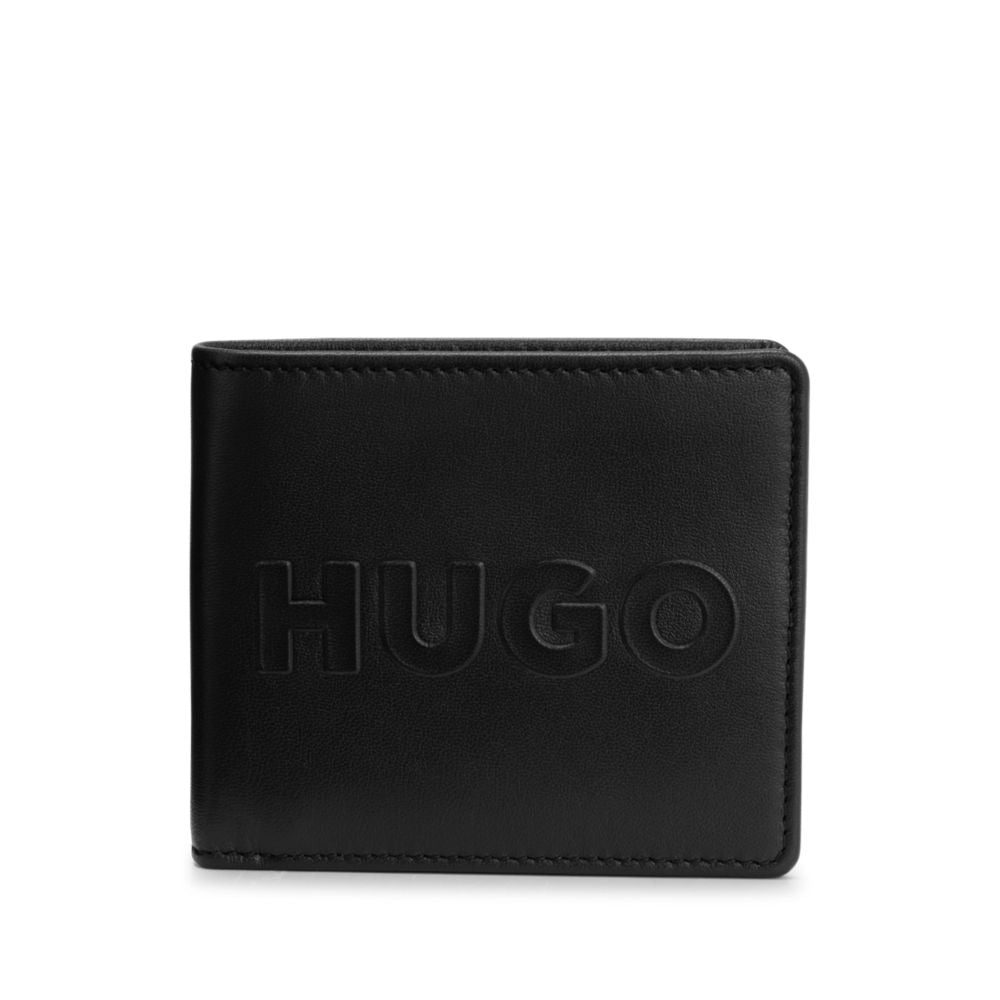 HUGO Billfold wallet in leather with debossed logo