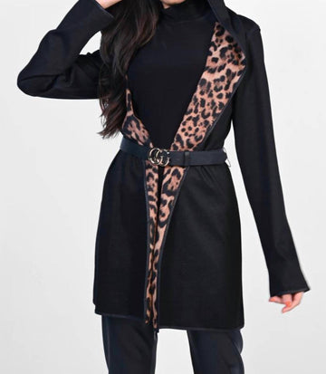 Frank Lyman reversible leopard jacket in black/leopard print