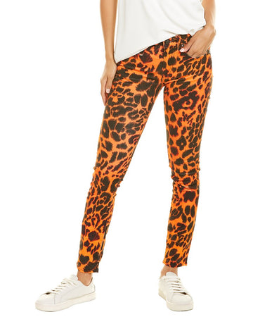 R13 kate orange leopard skinny jean